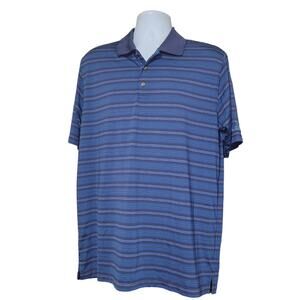 Pebble Beach Performance Men's Large Striped Golf‎ Polo Shirt